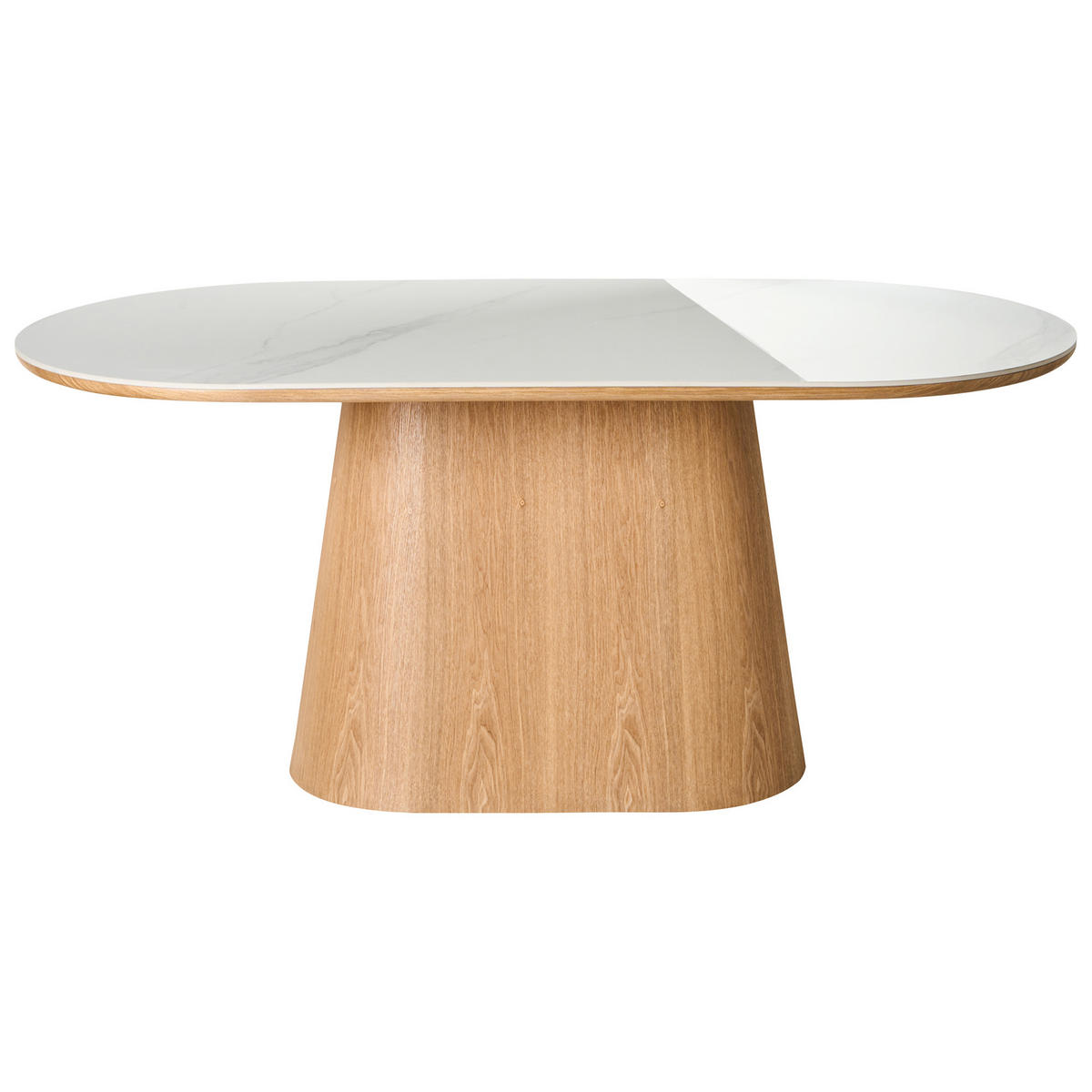 ESSTISCH Weiß Lockhart - Weiß/Braun, Stein (180/90/76cm) - Beliani
