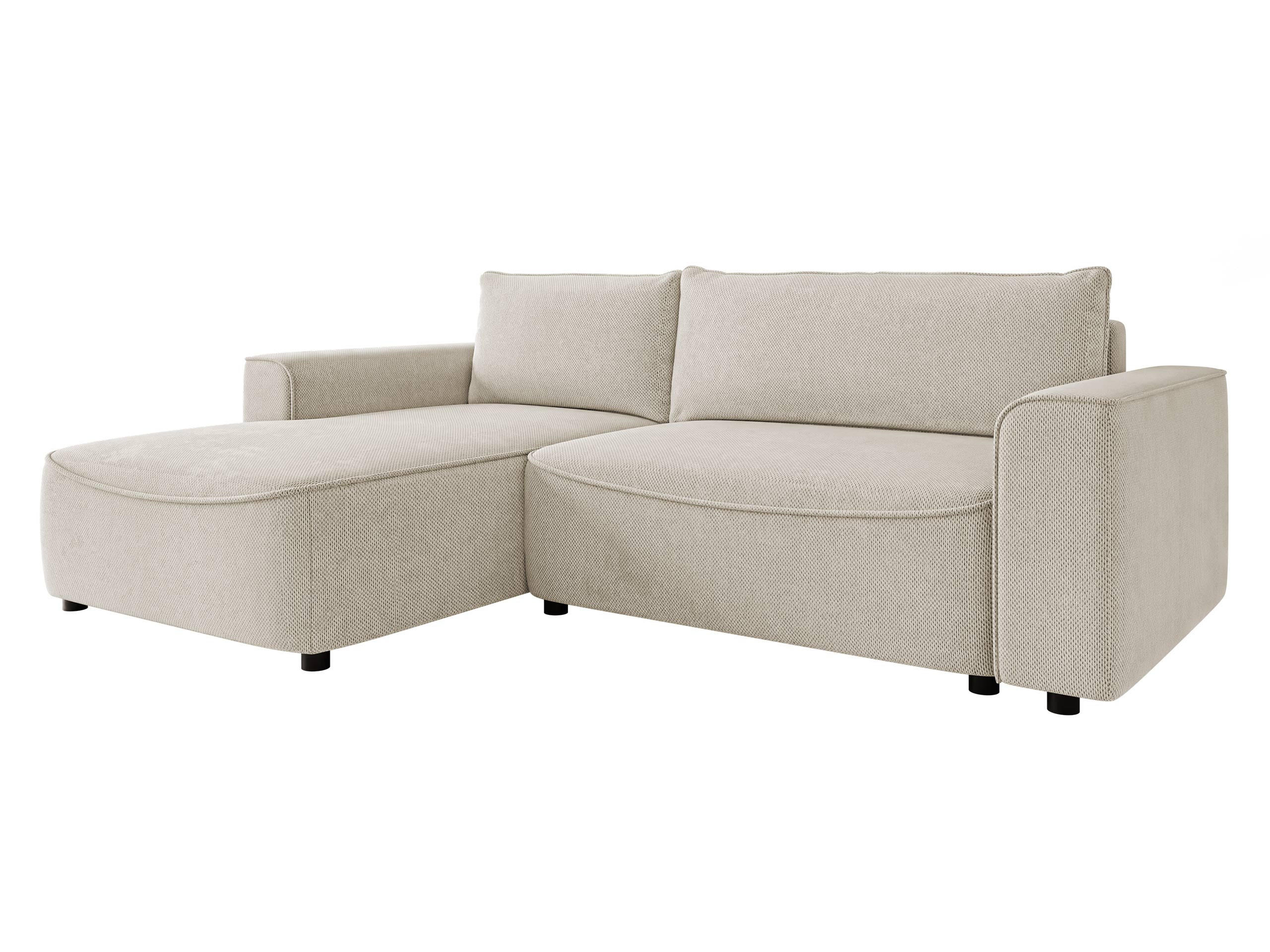 ECKSOFA Beliza, Seite: Links - Beige/Schwarz, Holz/Kunststoff (255/175cm) - MIRJAN24