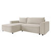 ECKSOFA Beliza, Seite: Links - Beige/Schwarz, Holz/Kunststoff (255/175cm) - MIRJAN24