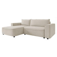 ECKSOFA Beliza, Seite: Links - Beige/Schwarz, Holz/Kunststoff (255/175cm) - MIRJAN24