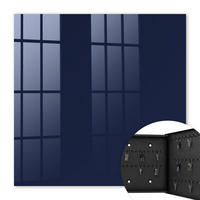 SCHLÜSSELBOX Schwarz 30x30 cm- Türöffnung nach rechts - Dunkelmarineblau - Dunkelblau, Metall (30/30/5cm) - TULUP