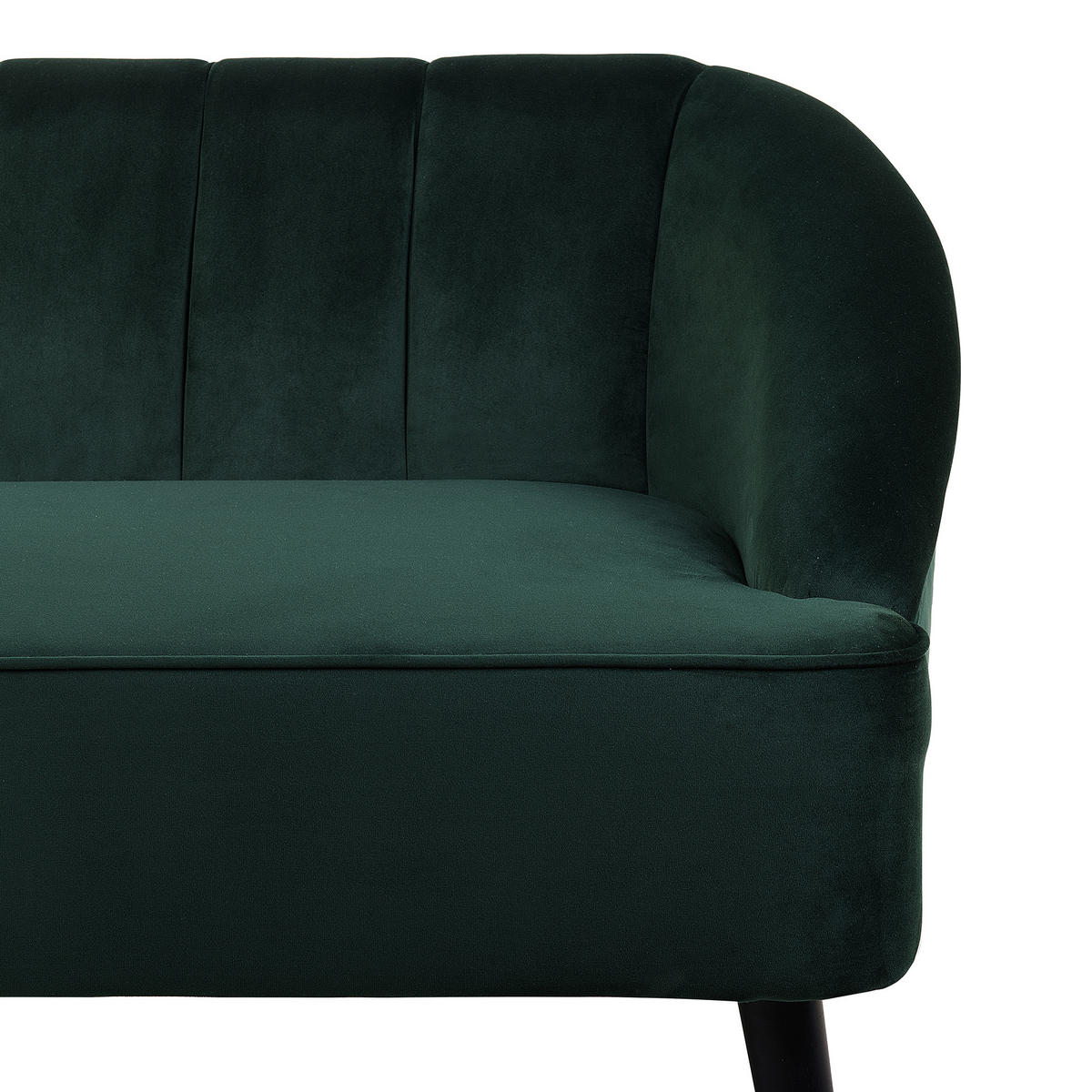 3-SITZER-SOFA Samtstoff Smaragdgrün Alsvag - Hellgrün, Textil (191/73/73cm) - Beliani