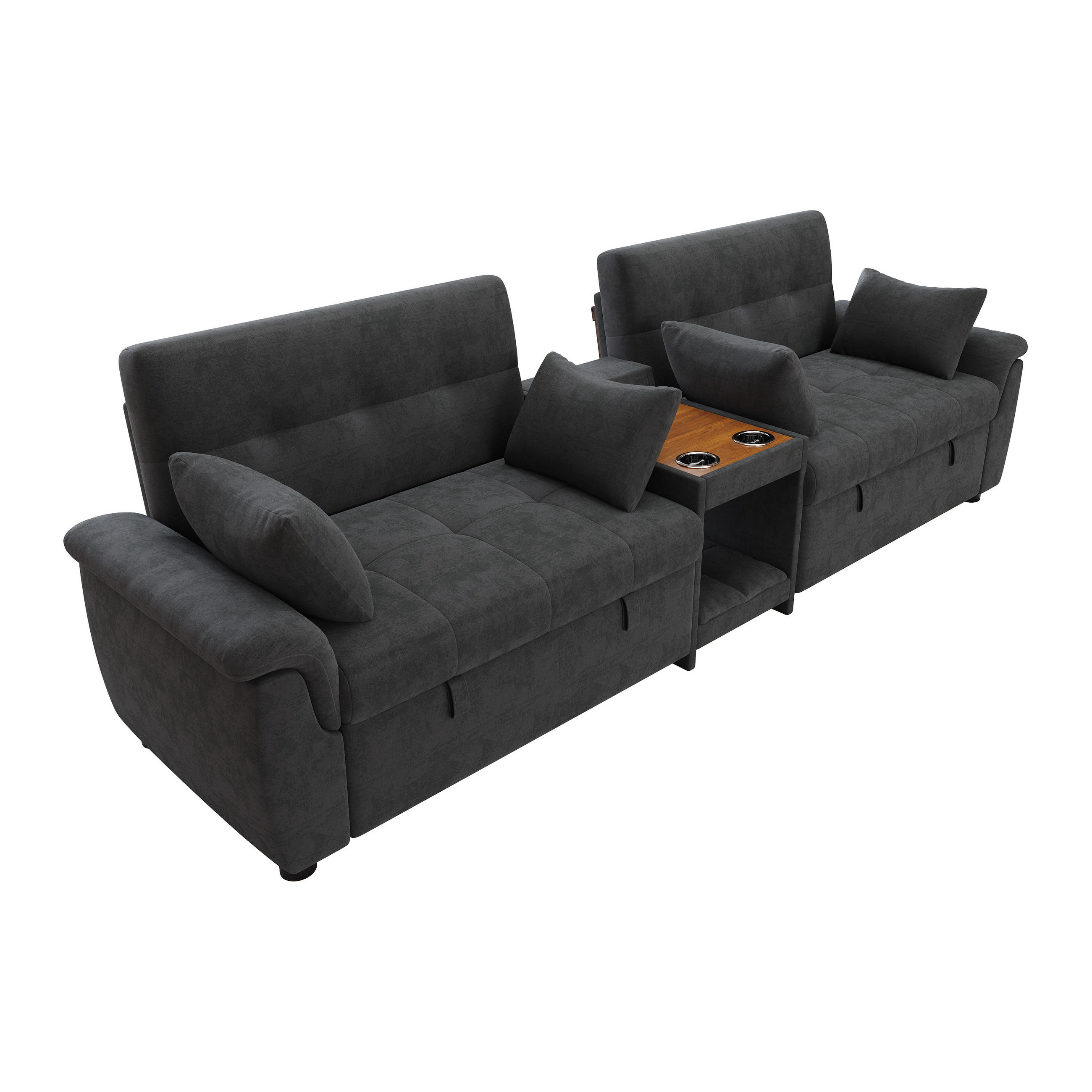 SEDACÍ SOUPRAVA, rozkládací, šenil, šedá, 284 cm - tmavě šedá, textil (284/89/138cm) - FLIEKS