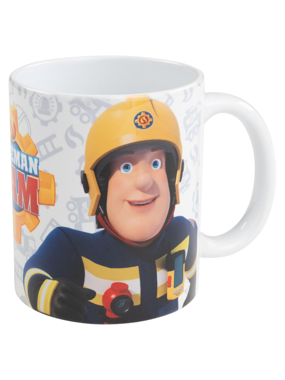 BECHER Feuerwehrmann Sam Logo Weiß 320 ml - Weiß, Keramik (0.32L) - Chiemsee