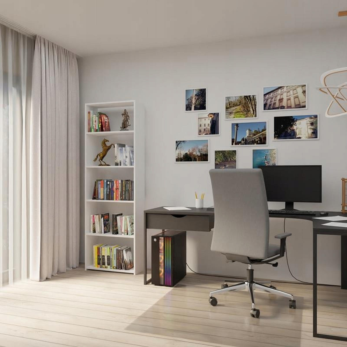 BÜCHERREGAL 60/24 EX3 Weiß 60/24/180 cm - Weiß, Holzwerkstoff (60/180/24cm) - Matkam Möbel