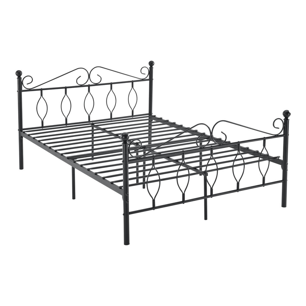 METALLBETT Apolda - Schwarz, Metall (140/200cm) - [en.casa]