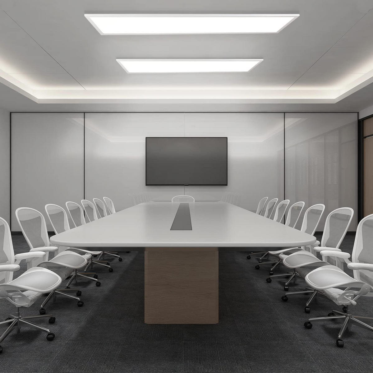 LED-DECKENLEUCHTE Tannfluch 30.0/5.5/120.0 cm - Weiß, Metall (120/30/5.5cm) - ZMH