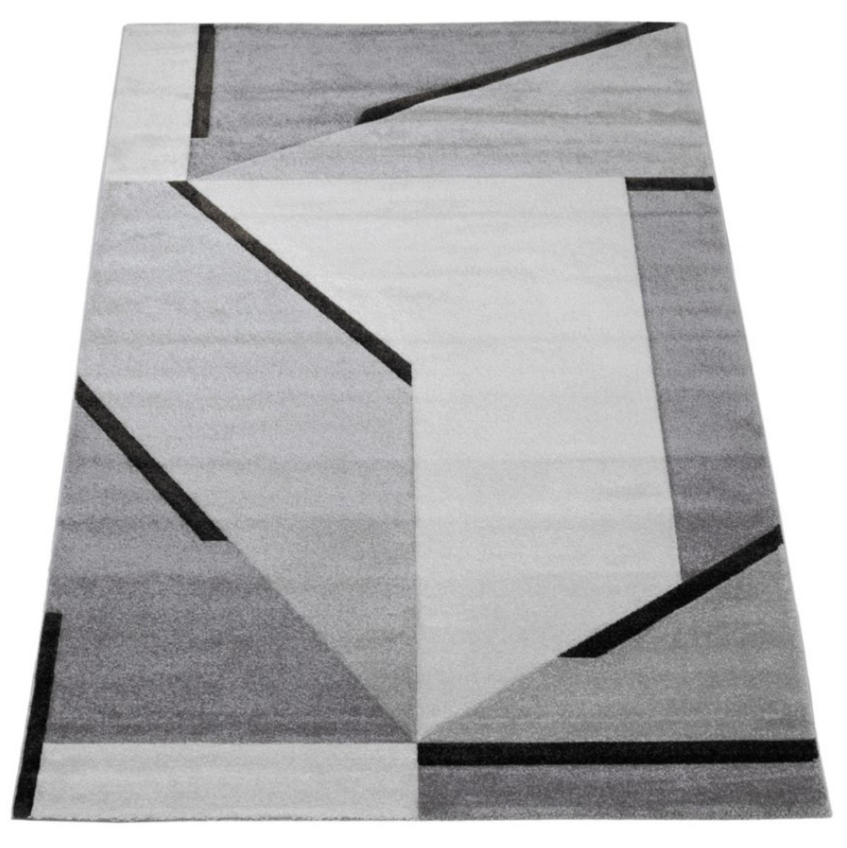 TEPPICH modern Flachgewebe TEMPO Grau 120 x 170 cm - Grau, Textil (120/170cm) - Novatrend