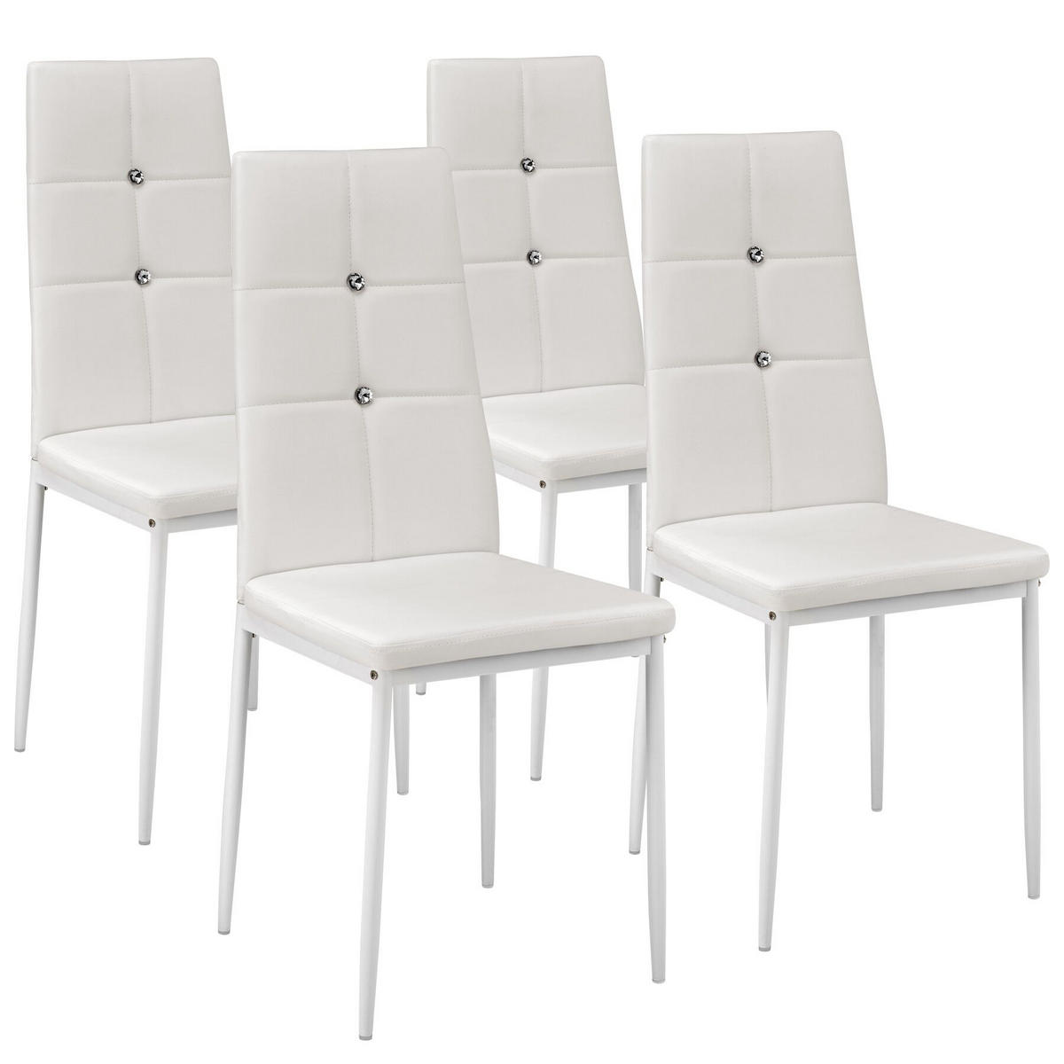 ESSZIMMERSTUHL 4er Set Julien 40 x 42 x 97 cm weiß - Weiß, Textil (42/97/40cm) - tectake