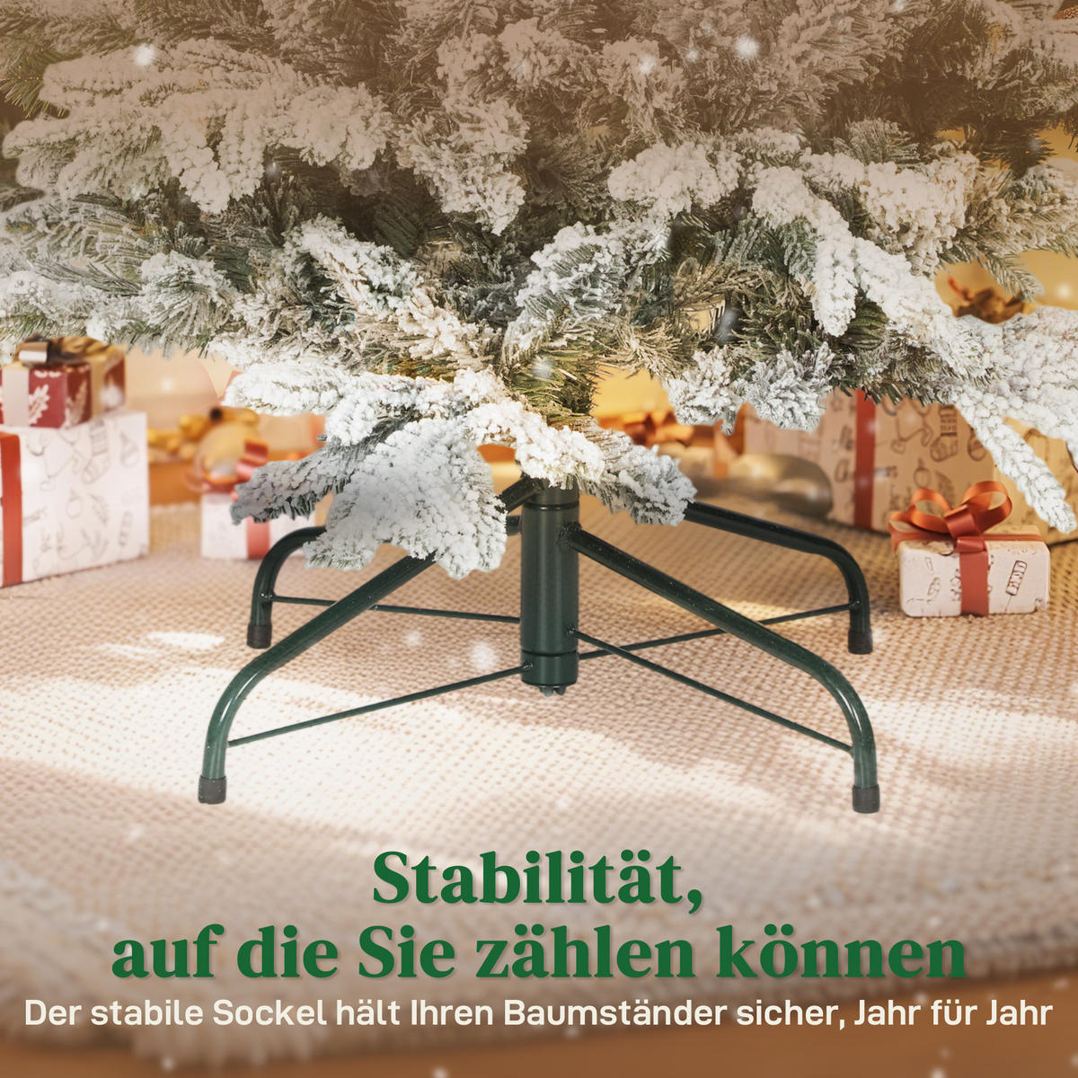 KÜNSTLICHER Weihnachtsbaum, 150cm Christbaum mit Schnee, 1162 Zweigen Grün - Grün, Kunststoff (150cm) - HOMCOM
