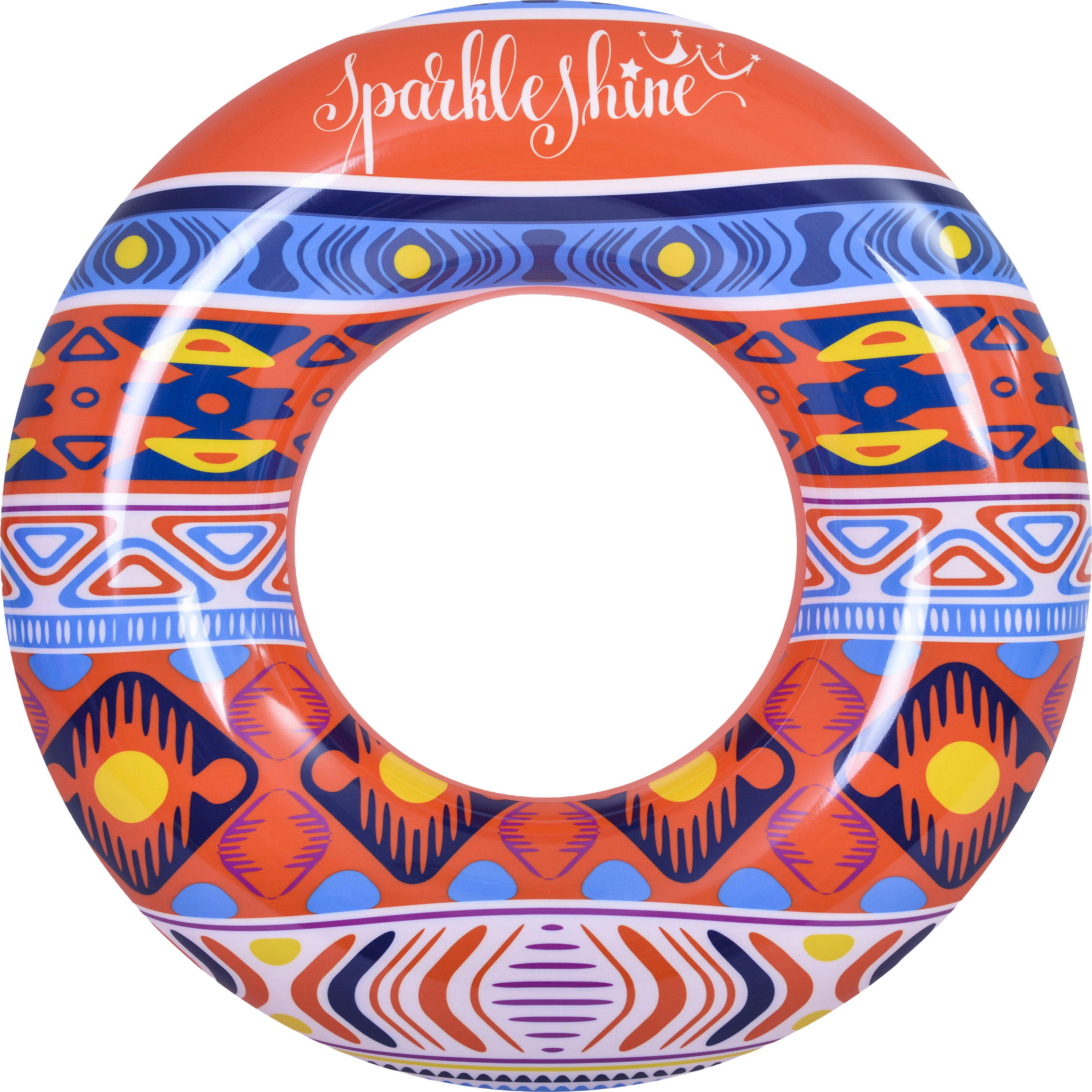 SCHWIMMREIFEN Bohemia Ø90 cm mit Sicherheitsventil und Boho-Design - Multicolor, Kunststoff (90/90cm) - Avenli