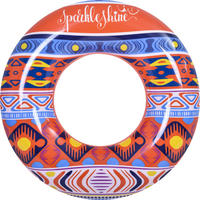 SCHWIMMREIFEN Bohemia Ø90 cm mit Sicherheitsventil und Boho-Design - Multicolor, Kunststoff (90/90cm) - Avenli