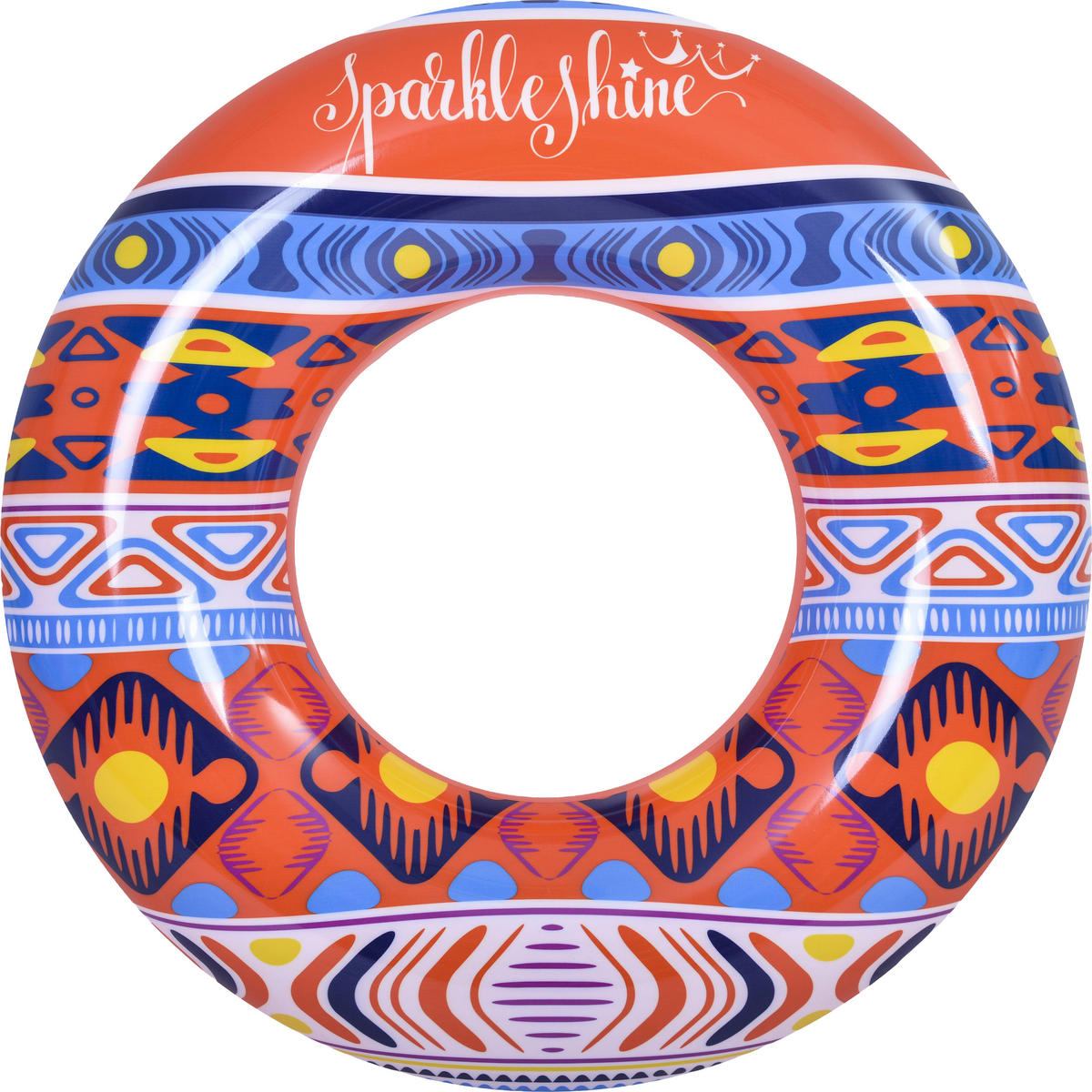 SCHWIMMREIFEN Bohemia Ø90 cm mit Sicherheitsventil und Boho-Design - Multicolor, Kunststoff (90/90cm) - Avenli