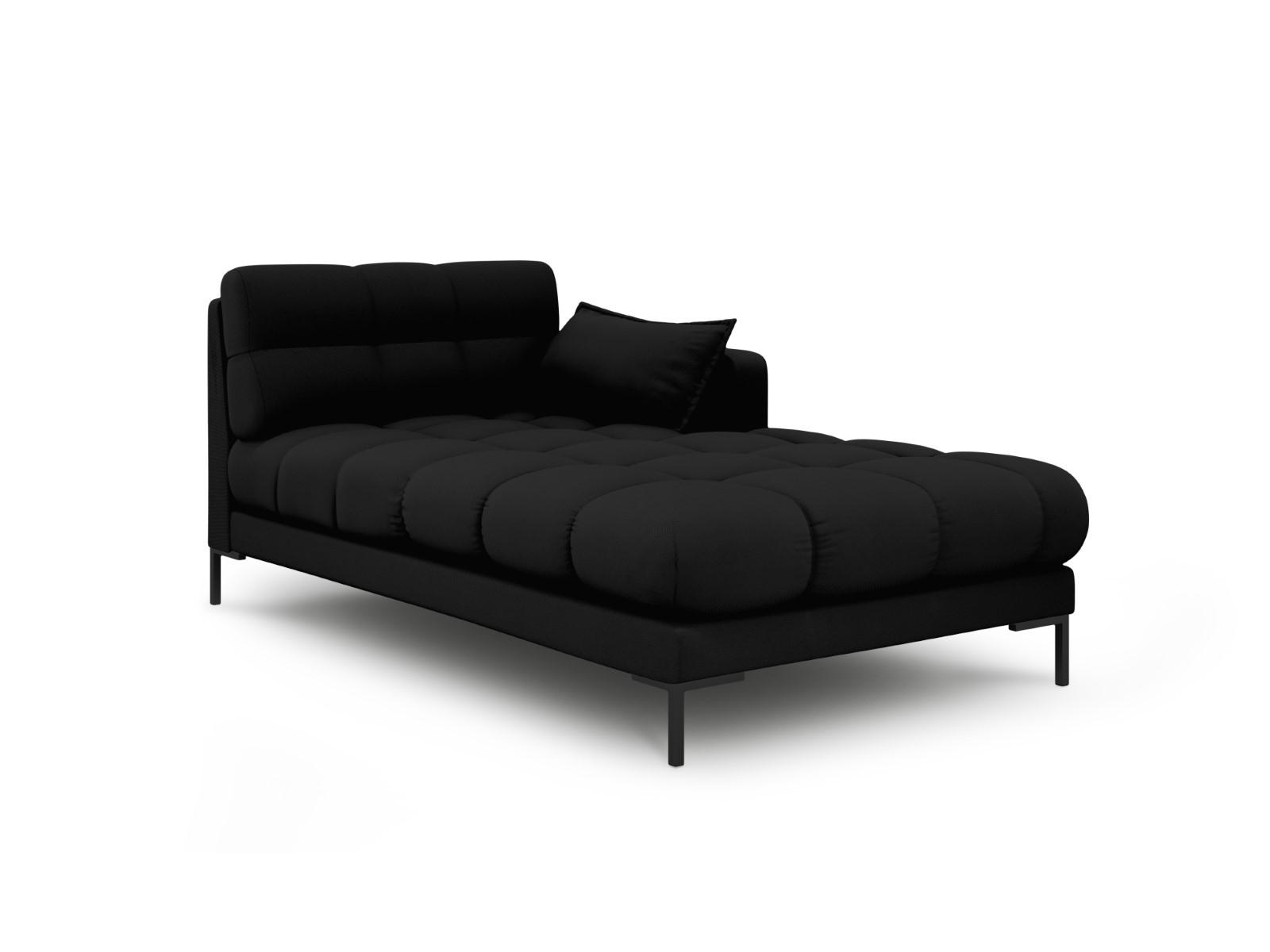CHAISELONGUE rechts Mamaia aus strukturiertem Stoff schwarz - Schwarz, Textil (102/75/185cm) - Micadoni