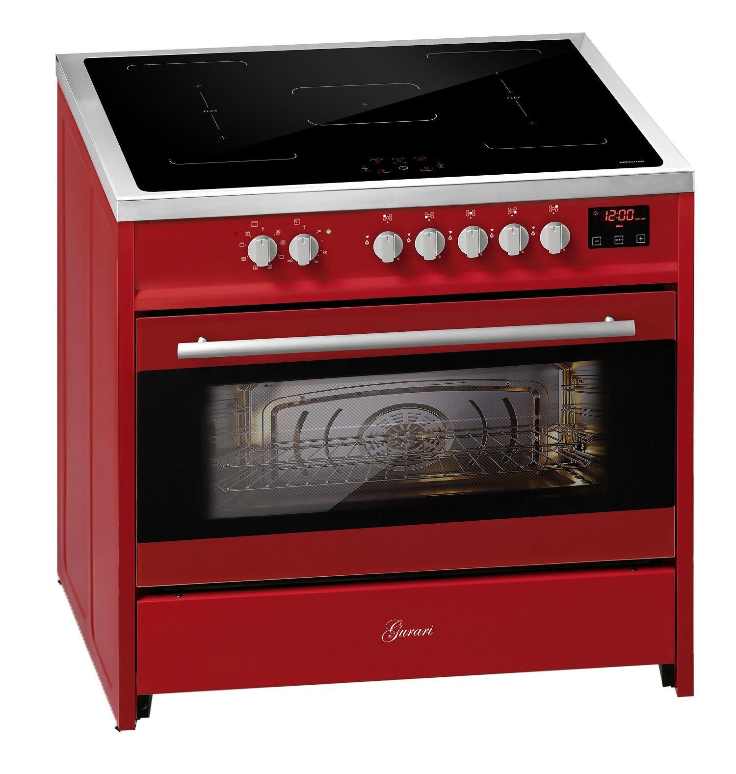 ELEKTRO - Standherd E 913 R 90 cm Rot - Rot, Metall (90/89/60cm) - Gurari