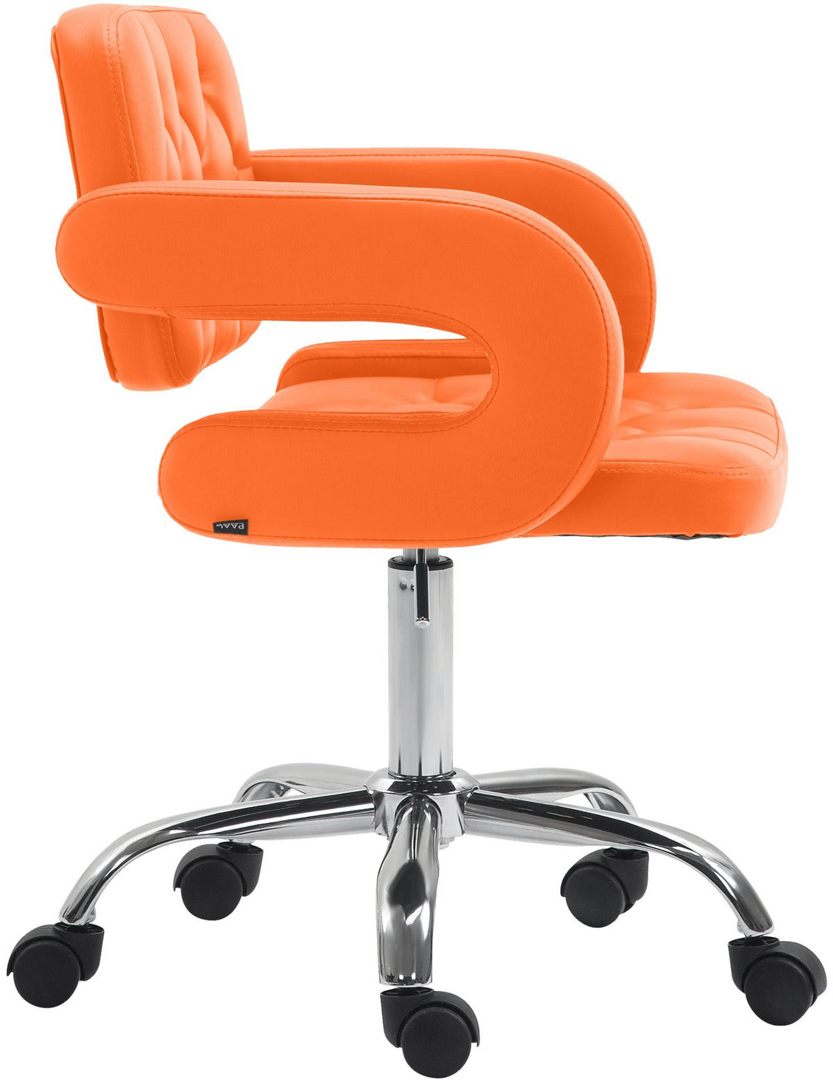 DREHSTUHL Lederlook orange - Chromfarben/Orange, Textil/Metall (62/78/55cm) - CLP