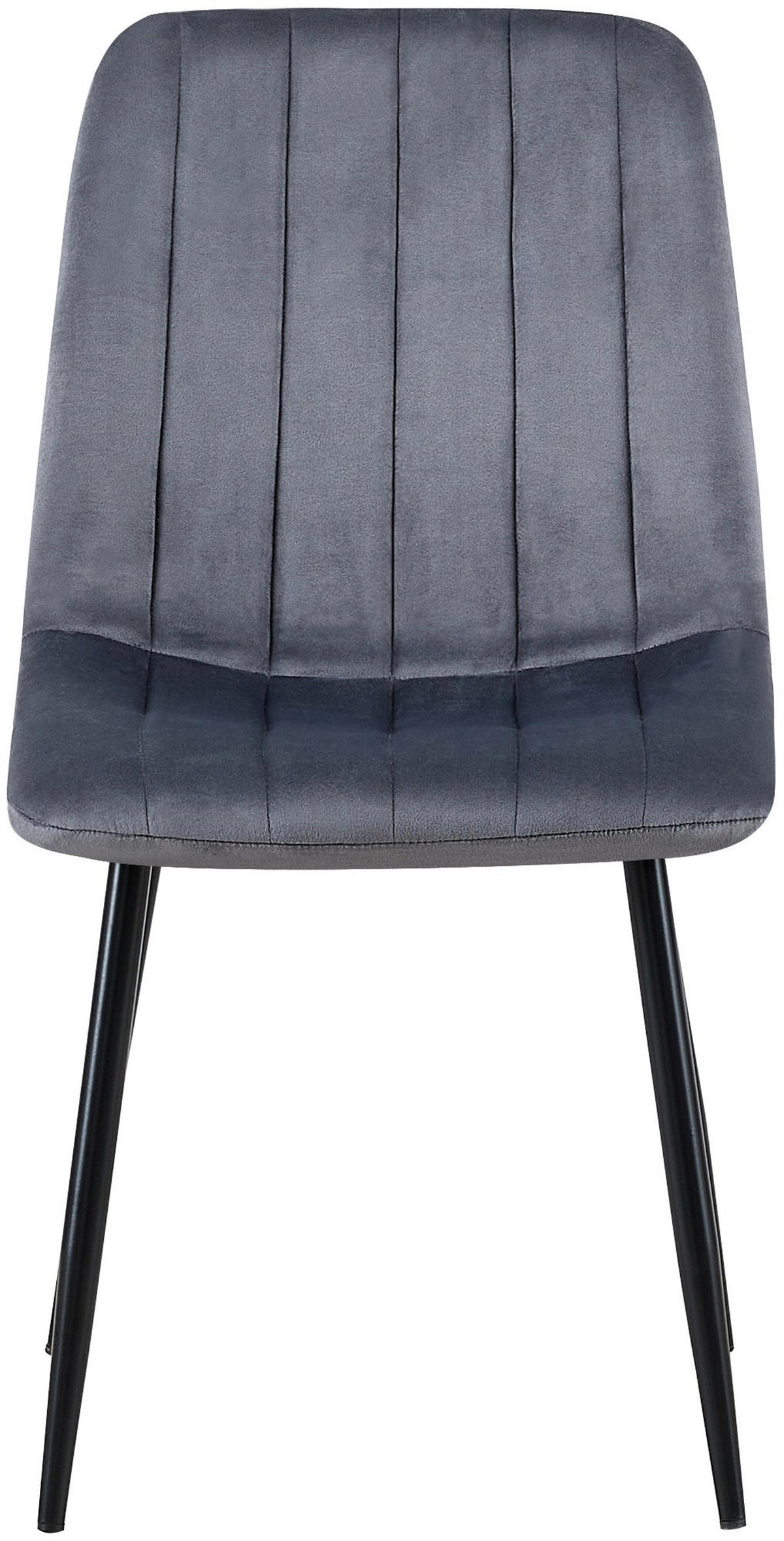 STUHL Samt Dunkelgrau - Dunkelgrau/Schwarz, Textil/Metall (45/88/53cm) - CLP