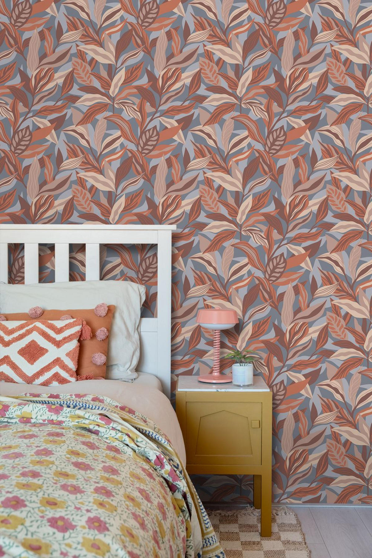 TAPETE tropische Blätter 50 x 900 cm - Terracotta, Papier (50/900cm) - ESTAhome