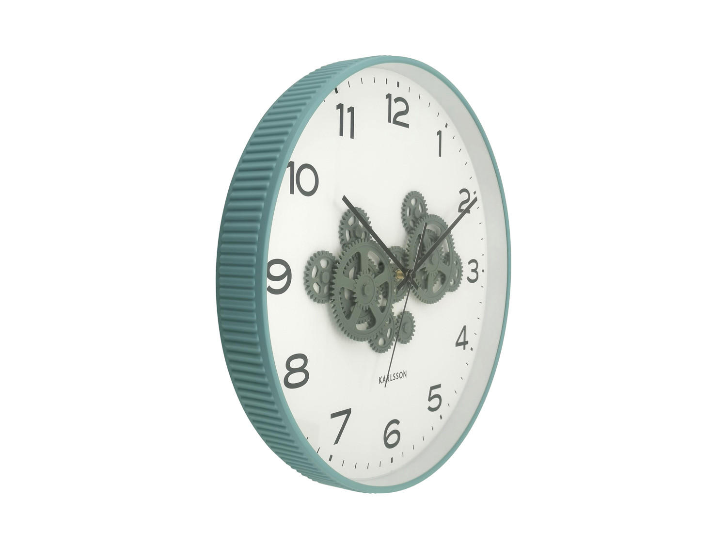 WANDUHR Open Gear Blau 40/5.66/40 cm - Blau, Kunststoff (5.66/40/40cm) - Karlsson