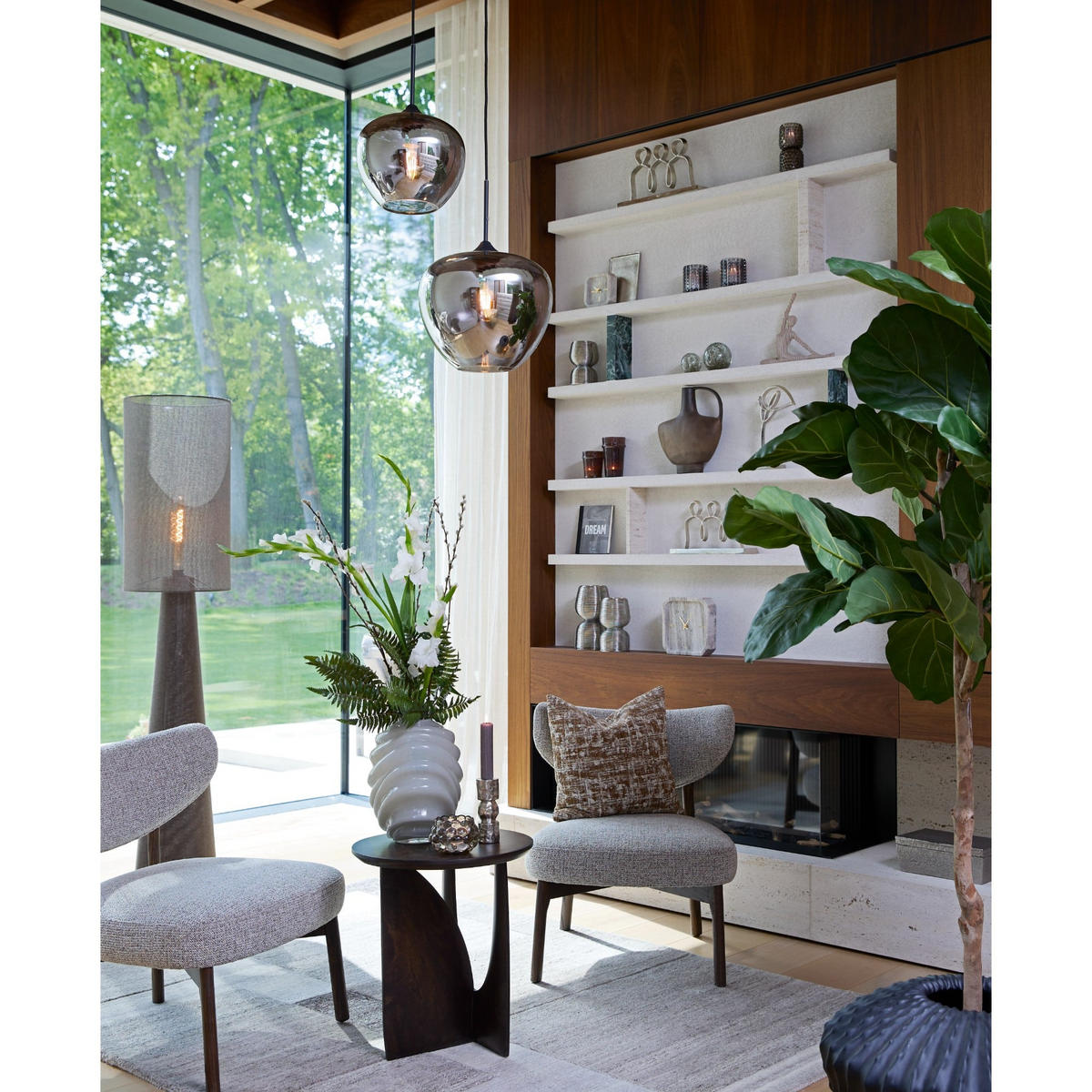 STEHLEUCHTE Micky Braun Ø38/180 cm - Braun, Textil (38/38/180cm) - Light & Living