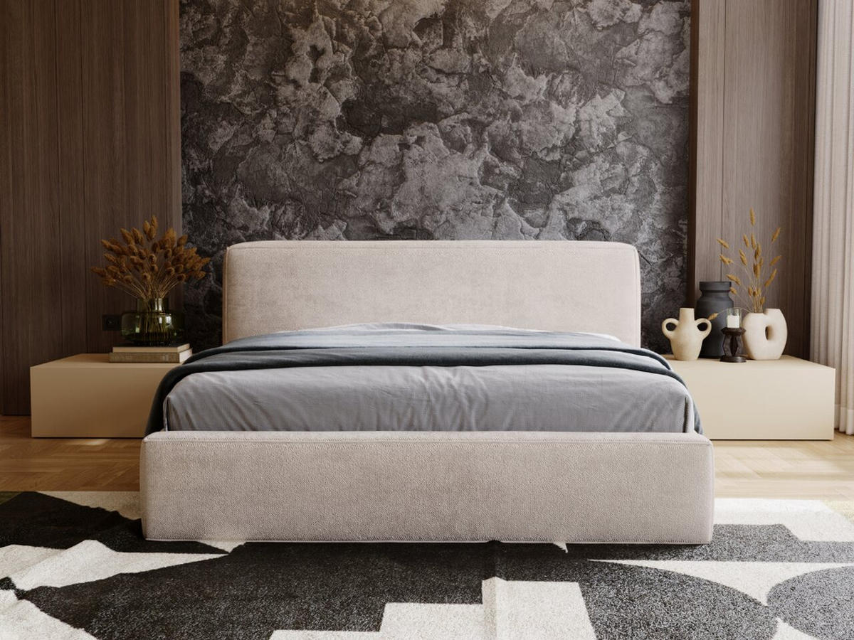 POLSTERBETT Monza 180x200 Beige - Beige, Textil (180/200cm) - Graingold