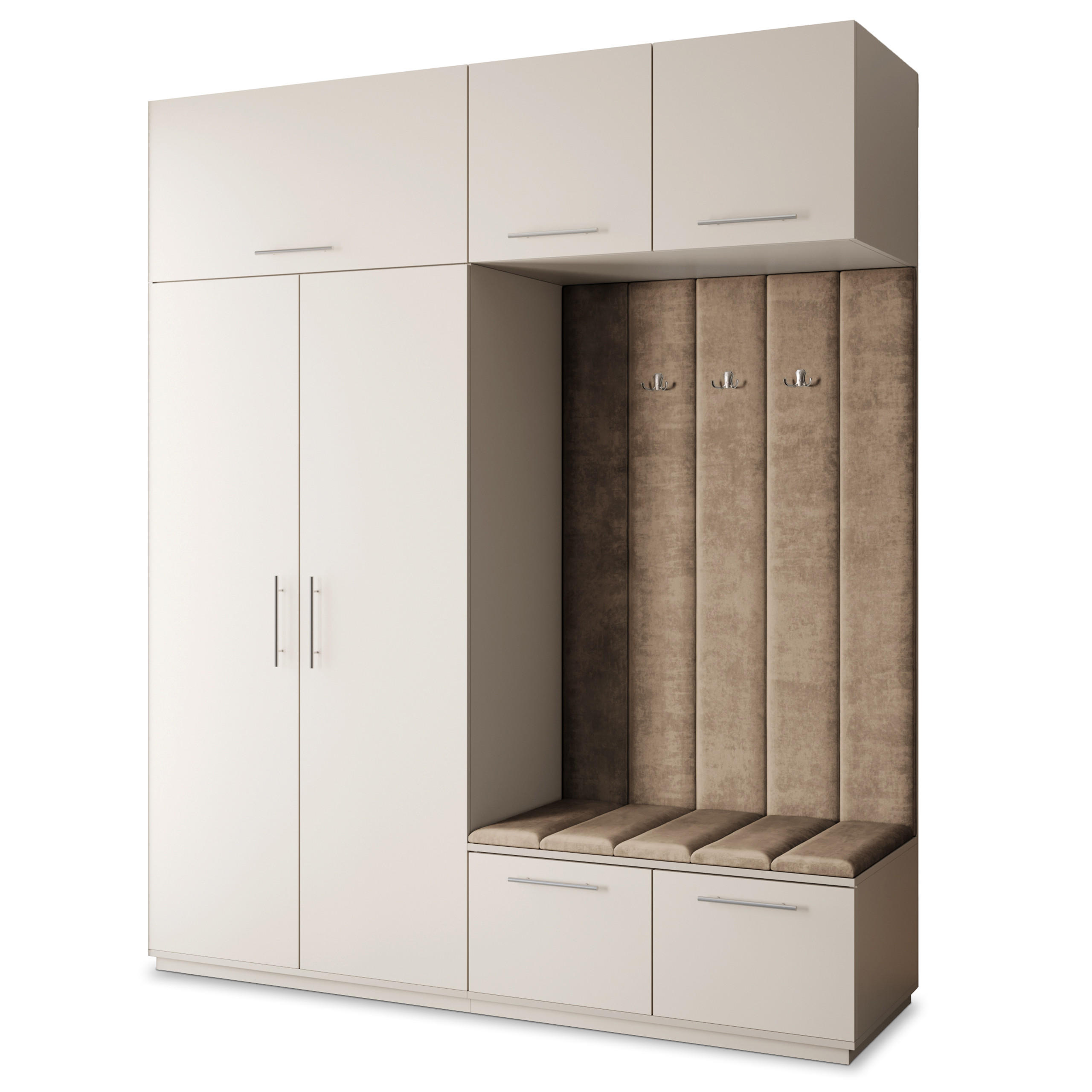 GARDEROBENSCHRANK REMA 200/240/60 cm Modern Garderobe-Set Kaschmir - Kaschmir/Beige, Holzwerkstoff (200/240/60cm) - MASSENO