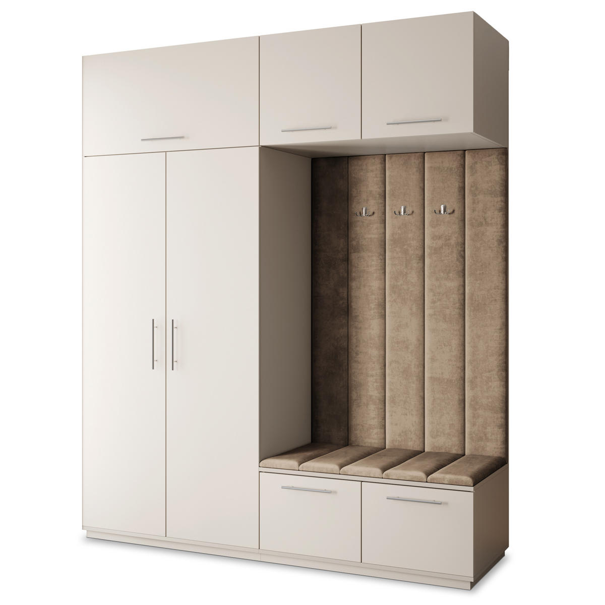GARDEROBENSCHRANK REMA 200/240/60 cm Modern Garderobe-Set Kaschmir - Kaschmir/Beige, Holzwerkstoff (200/240/60cm) - MASSENO