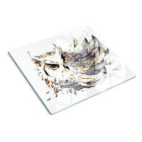 GLASPLATTE 60x52 cm Eule - Beige, Glas (60/0.4/52cm) - TULUP