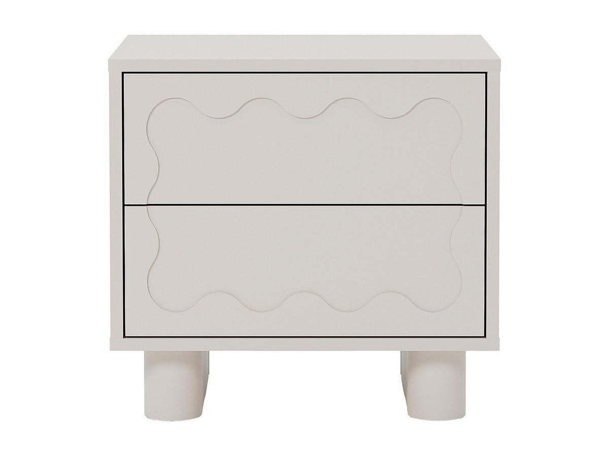 2ER Set Nachttische – 2 Schubladen – MDF – Beige – ANEZA - Beige, Holz (50/48/38cm) - Vente-Unique