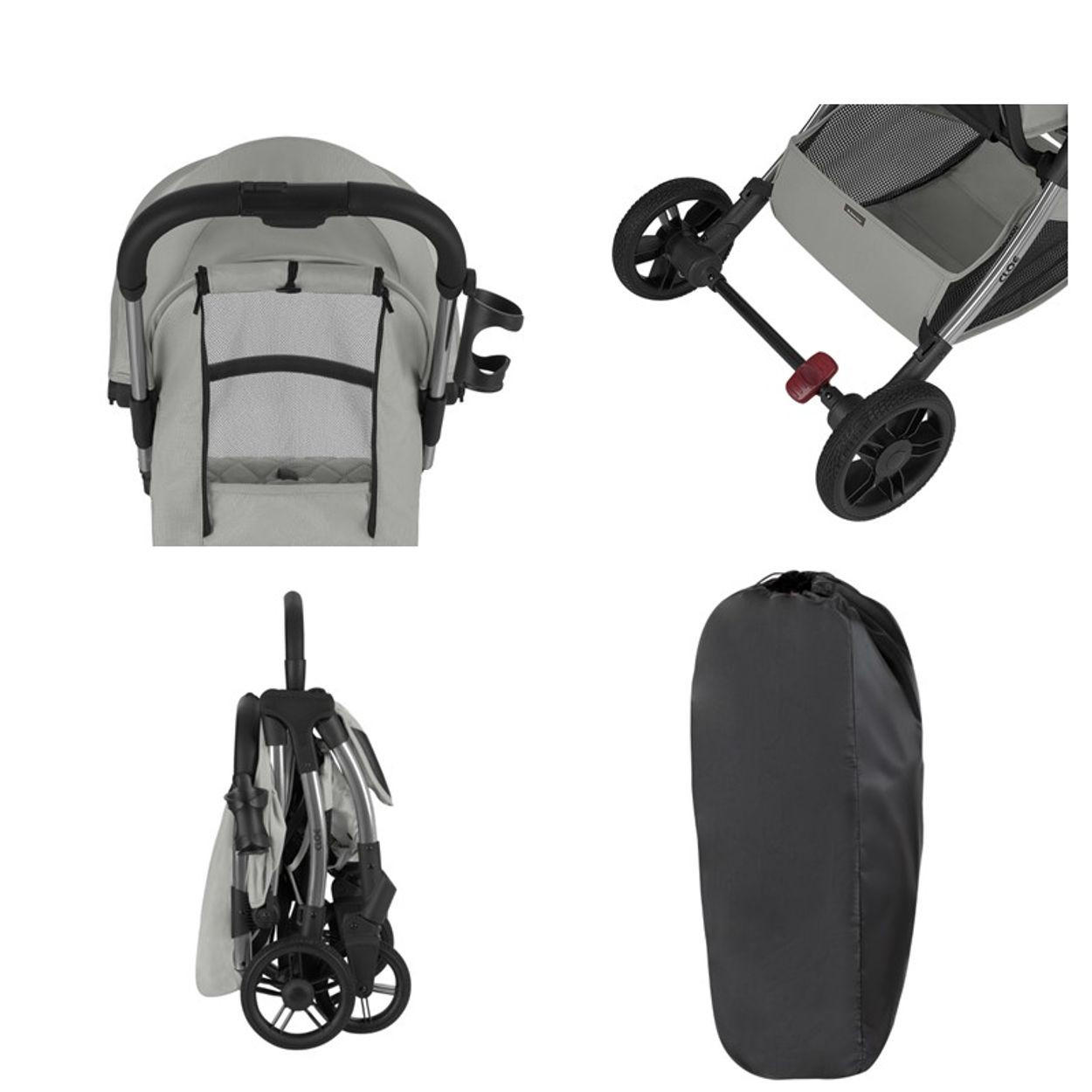Thumbnail - Kikka boo Buggy, Grau, Metall, 43x102x72 cm, unisex, Baby on Tour, Kinderwagen, Buggys