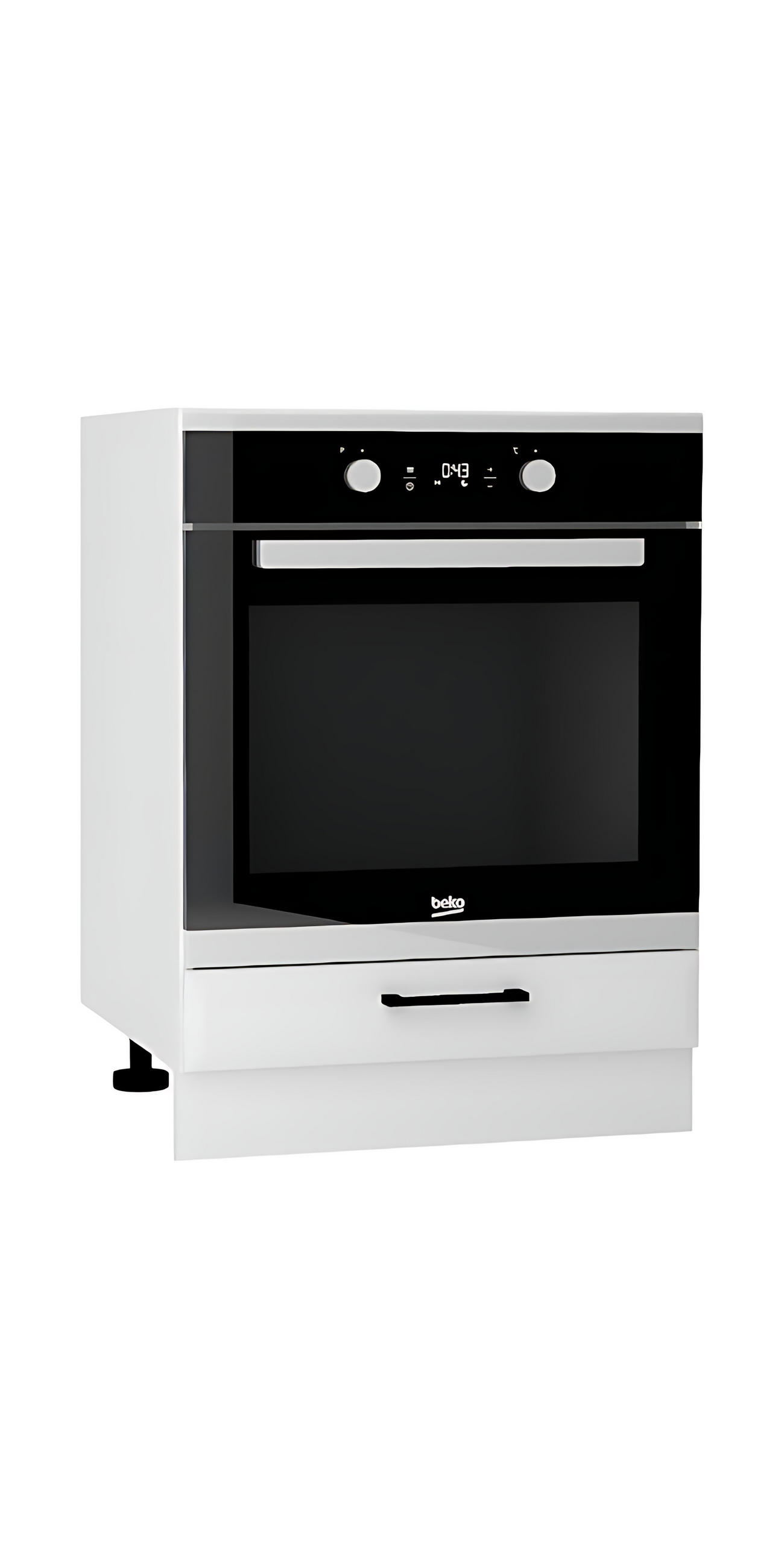 HERDUMBAUSCHRANK DK60 - Arvion - Funktionale Küchenlösung - Weiß, Holz/Metall (60/82/52.4cm) - ROYAL24_MARKT