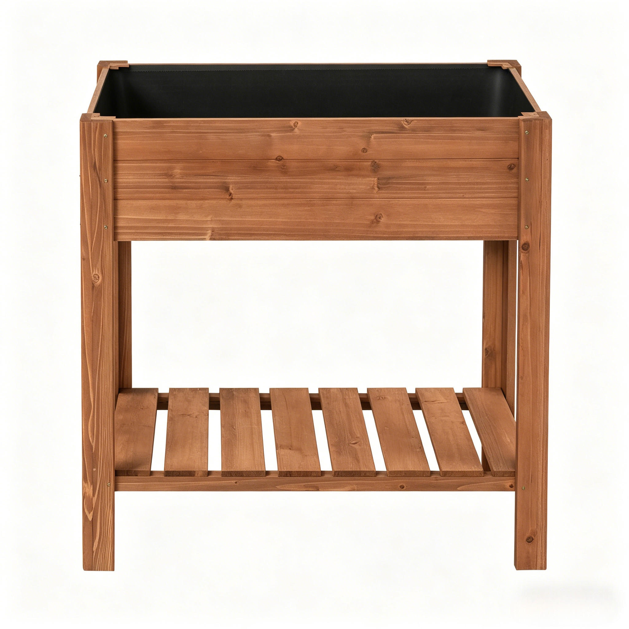 HOCHBEET 80/40/75 cm Braun mit Lageregal - Braun, Holz/Metall (40/75/80cm) - Oxeza