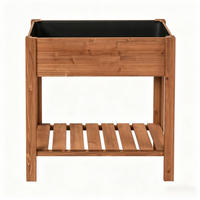 HOCHBEET 80/40/75 cm Braun mit Lageregal - Braun, Holz/Metall (40/75/80cm) - Oxeza