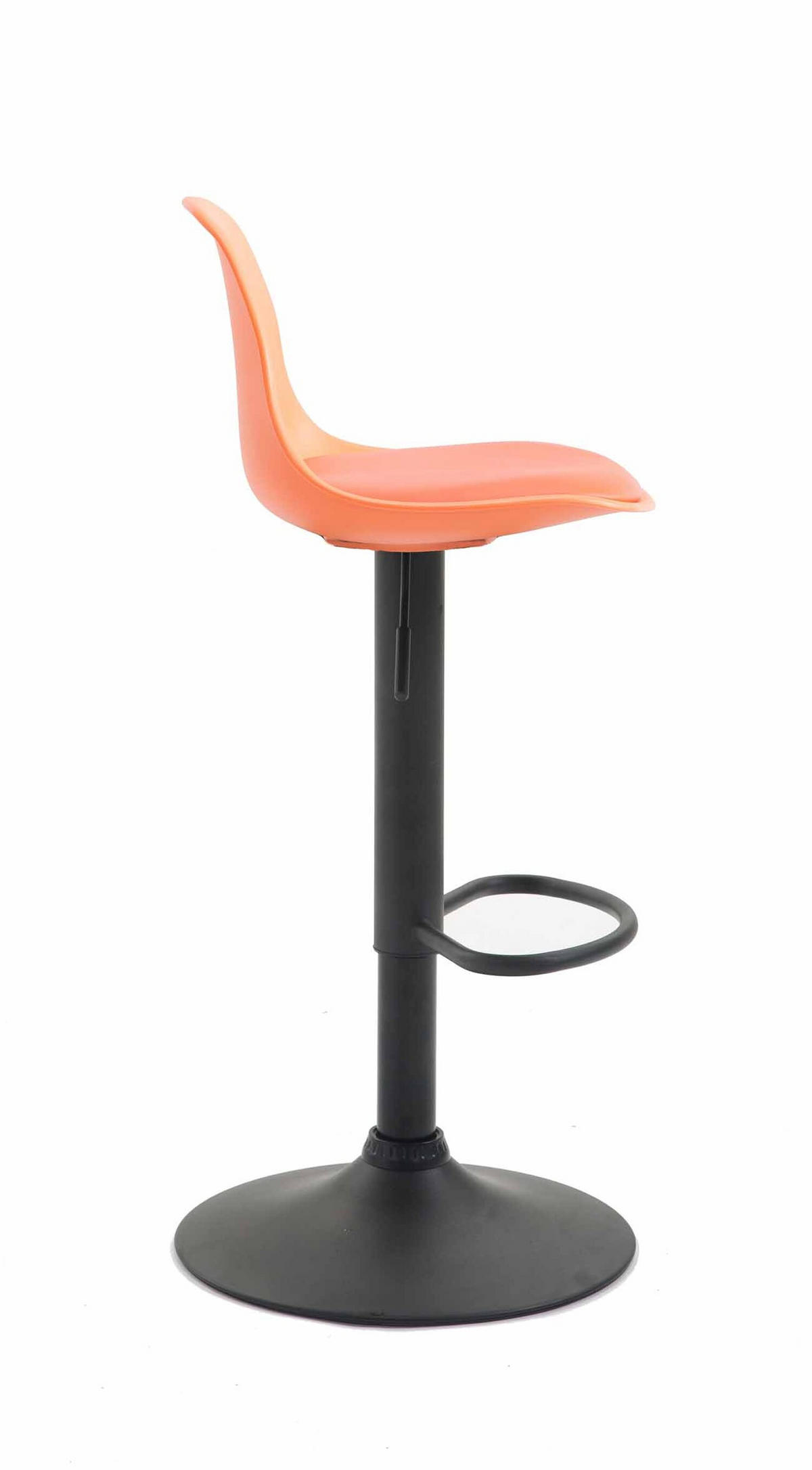 BARHOCKER Kilian, Gestell schwarz, Kunstleder Orange - Schwarz/Orange, Kunststoff/Textil (39/100/43cm) - TPFLiving
