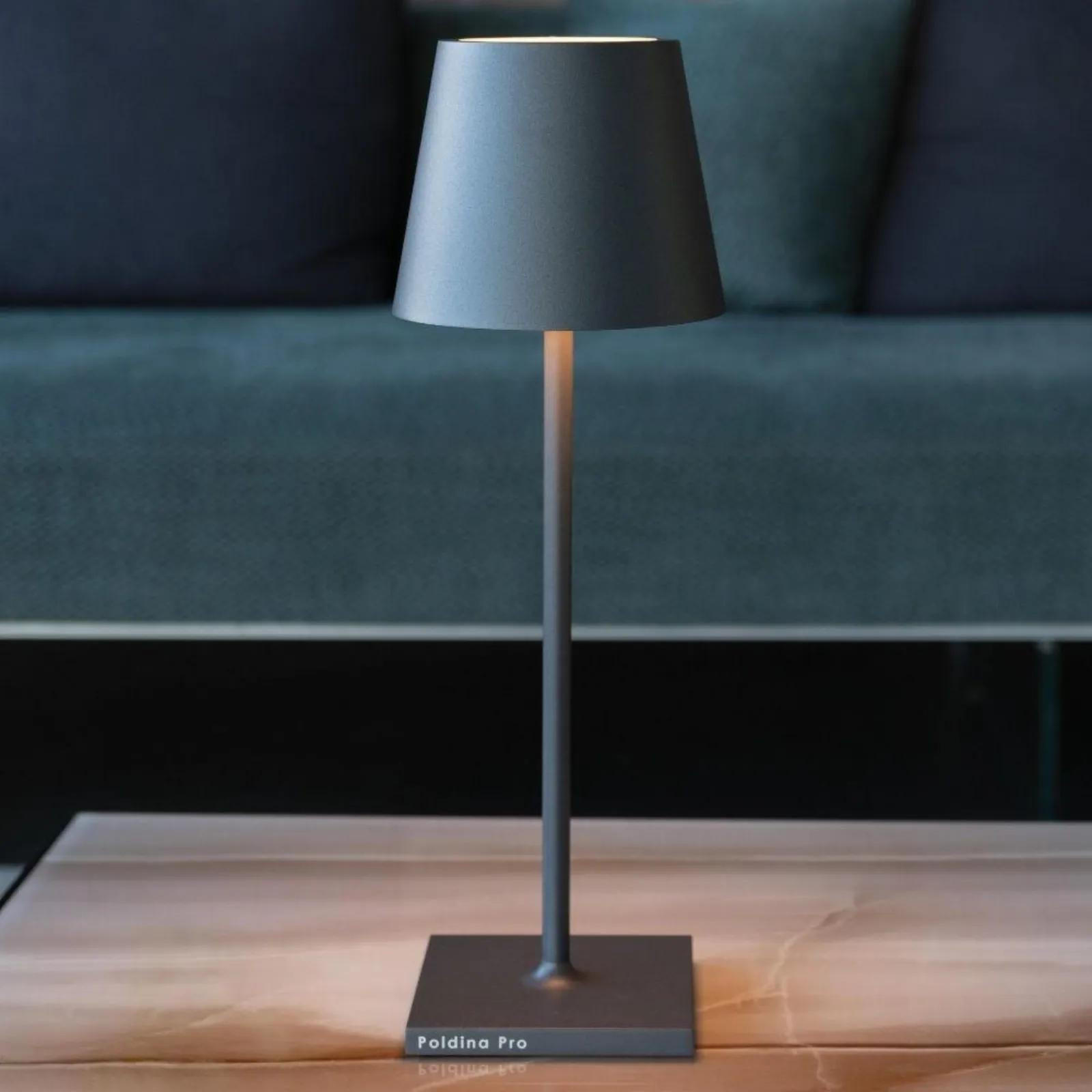 AKKULEUCHTE Poldina L desk Dunkelgrau - Dunkelgrau, Metall (8.25/8.25/49.7cm) - click-licht