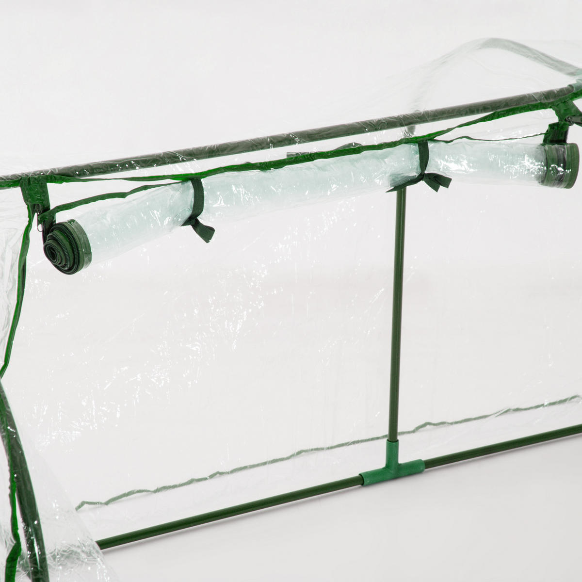 FOLIENGEWÄCHSHAUS, Transparent+Grün, kunststoff(Folie), Stahl(Gestell) - Grün, Metall (100/80/200cm) - Outsunny