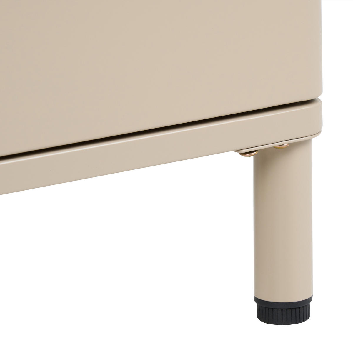 SIDEBOARD mit 3 Türen Metall Beige Ombura - Beige, Metall (120/80/40cm) - Beliani