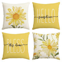 ZIERKISSENBEZÜGE 4er Set 45 x 45 cm Gelb - Gelb, Textil (45/45cm)