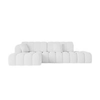 ECKSOFA mit Schlaffunktion Ottomane Links OLEA-L2 321x164x75 Weiß Bouclé - Schwarz/Weiß, Holzwerkstoff/Kunststoff (321/164cm) - ALTDECOR