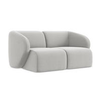 2-SITZER-SOFA Samt Stoff Grau - Silberfarben/Schwarz, Holzwerkstoff/Kunststoff (174/75/94cm) - LaMiaSofa