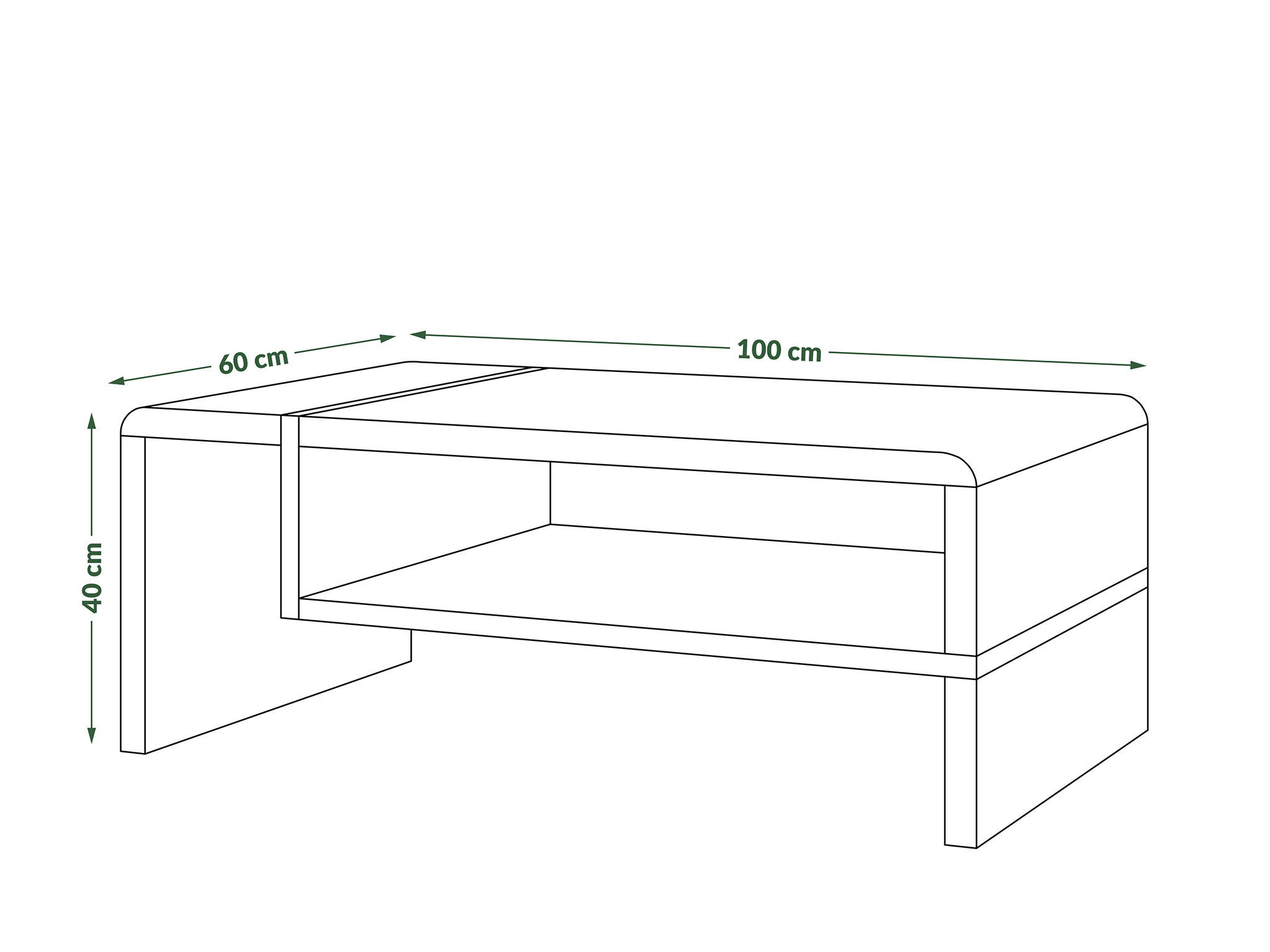 Thumbnail - designimpex Couchtisch, Weiß, Sonoma Eiche, Holzwerkstoff, Rechteckig, 100x40x60 cm, Wohnzimmer, Wohnzimmertische, Couch...