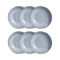 SUPPENTELLER Bluejeans blau 23 cm 6er-Set - Blau, Keramik (23cm) - Homla