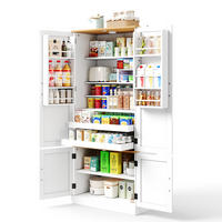 GESCHIRRSCHRANK 181 cm MDF Weiß mit Bewegungssensor LED und Schubladen - Weiß, Holzwerkstoff (80.01/181.1/39.62cm) - Korfee