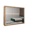 SCHWEBETÜRENSCHRANK 200/250/62 3-türig - Silberfarben/Eiche Artisan, Holz/Kunststoff (250/200/62cm) - MÖBEL KRYSPOL