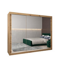 SCHWEBETÜRENSCHRANK 200/250/62 3-türig - Silberfarben/Eiche Artisan, Holz/Kunststoff (250/200/62cm) - MÖBEL KRYSPOL
