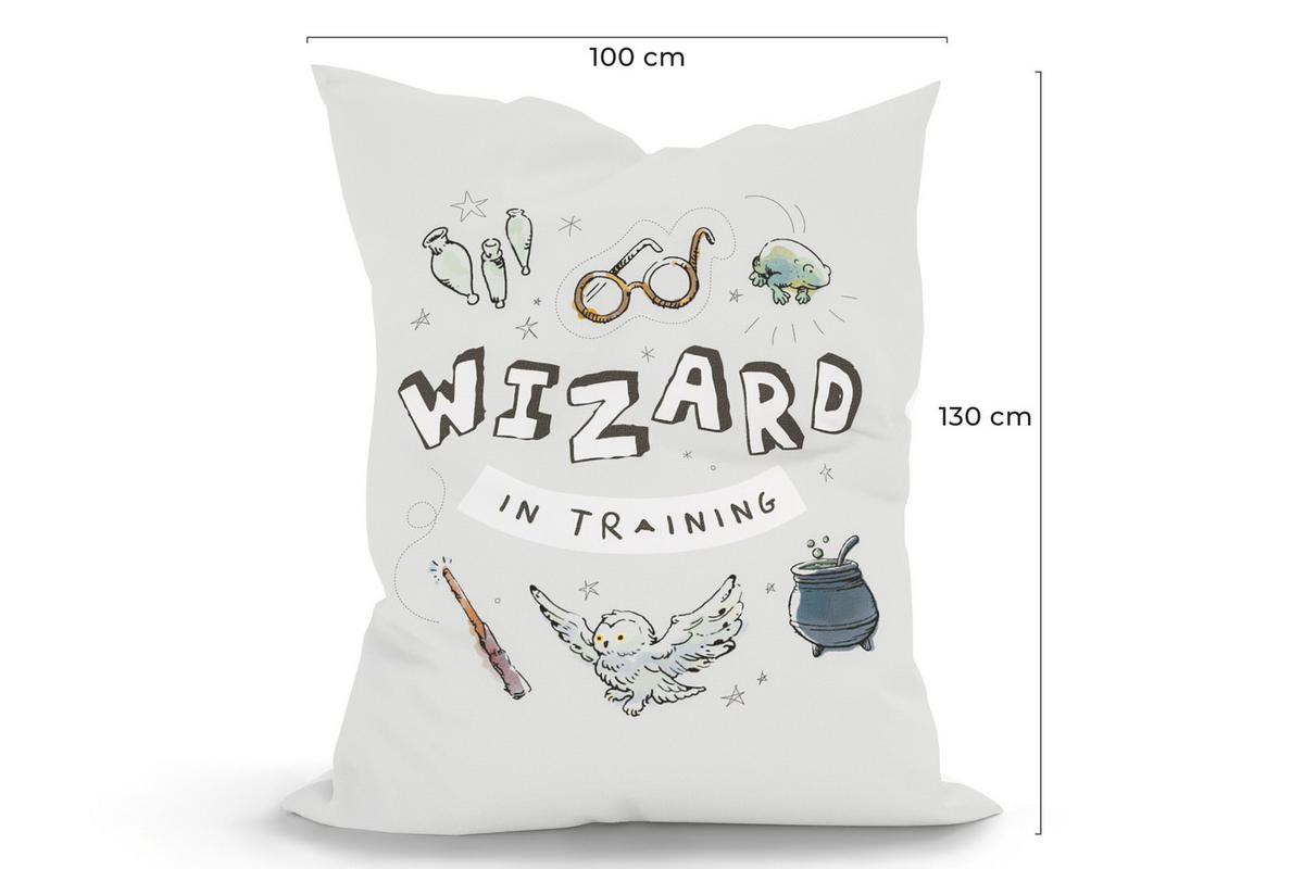 KINDER-SITZSACK - Harry Potter - Hellgrau/Weiß, Textil (100/25/135cm) - Green Bean