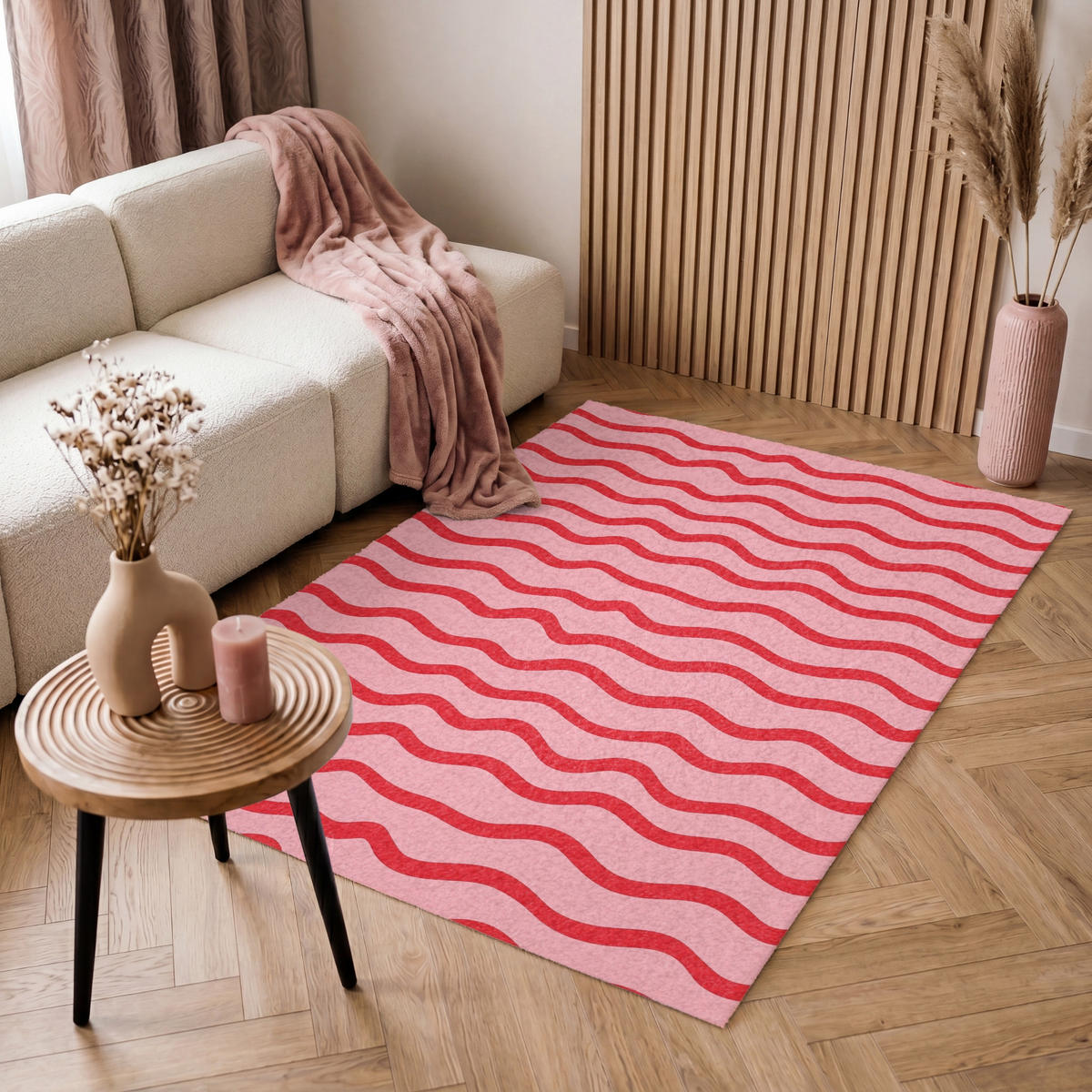 TEPPICH - Verspielt - Muster - Rot - 120x180 cm - Rot, Kunststoff/Textil (120/0.4cm) - OnlyWow