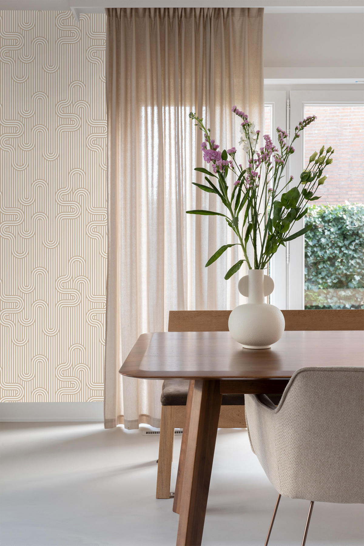 TAPETE grafische Linien 50 x 900 cm - Beige, Papier (50/900cm) - ESTAhome