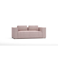 2-SITZER-SOFA Nova Puderrosa Cord - Pink/Schwarz, Holz/Kunststoff (196/64/92cm) - S-Style Möbel