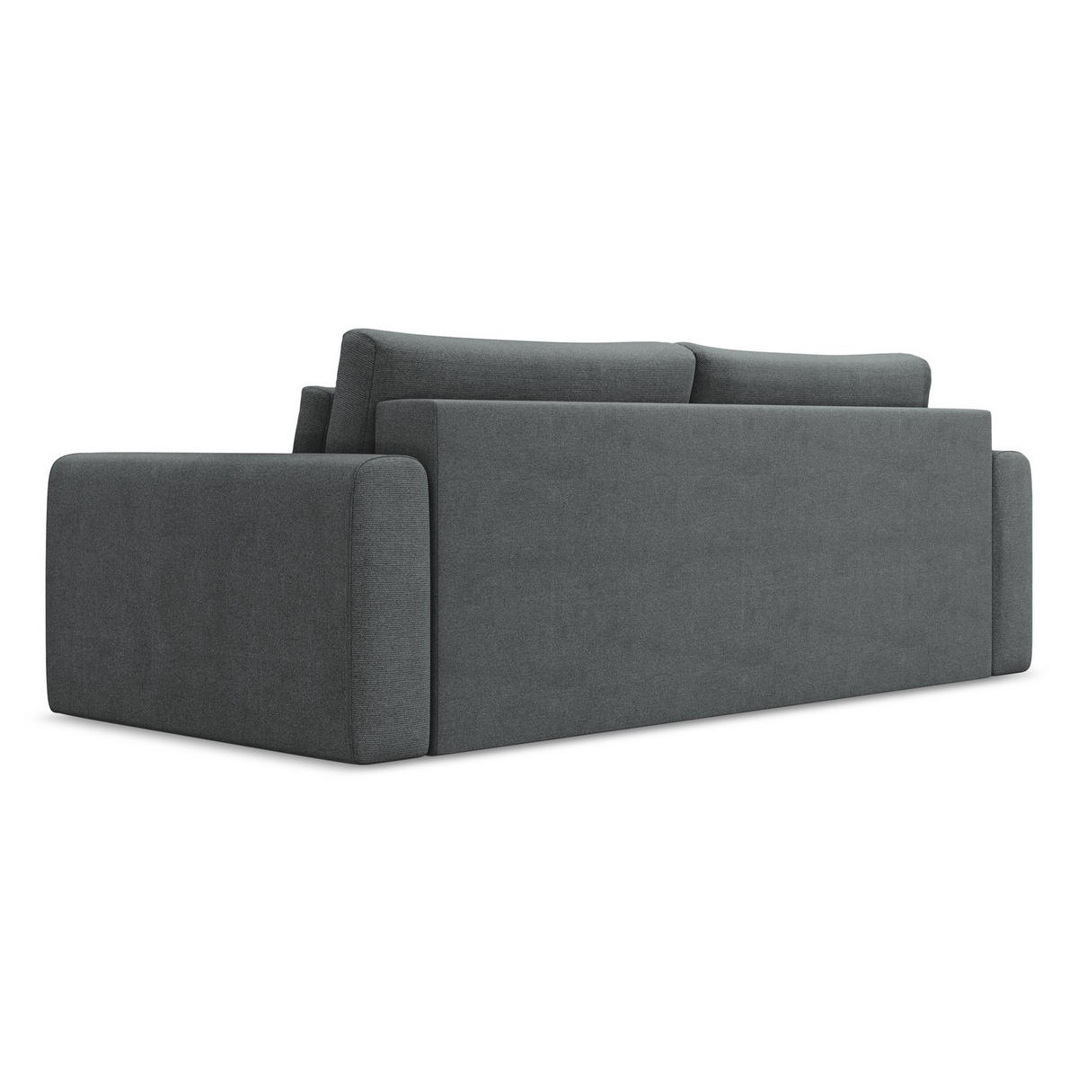 3-SITZER SOFA mit Schlaffunktion Strukturstoff Stoff Grau - Schwarz/Grau, Kunststoff/Textil (238/82/105cm) - LaMiaSofa